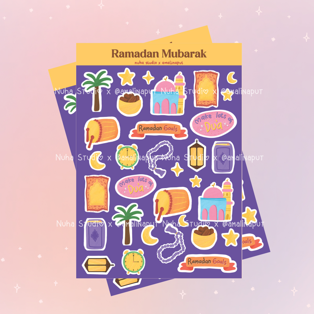 

Sticker by amalinaput | Ramadan Mubarak Ramadhan Bedug Ketupat Sajadah Lampu Kubah Tasbih Bulan Bintang Kurma | Aesthetic Sticker Estetik Stiker HP Laptop Botol Cute Waterproof Scrapbook Diary Journal Bujo Anti Air