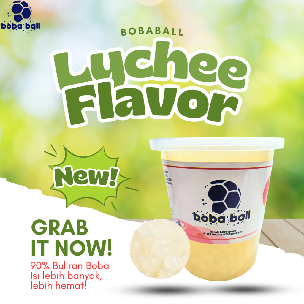 

{PROMO} Bobaball | Lychee Popping Boba 1 Kg - Sensasi Rasa di Setiap Gigitan