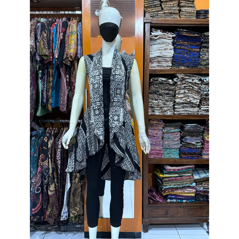 OUTER BATIK YUKENSI WANITA LENGAN PENDEK LONG OUTER