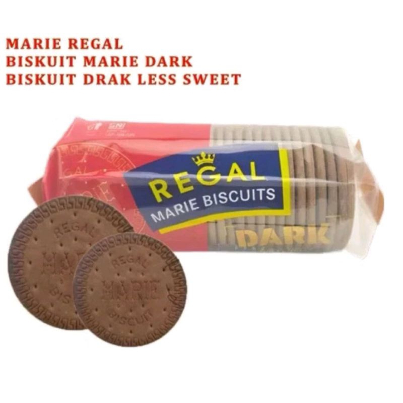 

Marie Regal Dark Biskuit Marie Regal Gosong 230gr - Biskuit Dark Less Sweet / Biscuits Marie Dark / Biskuit Marie Gosong / Regal Gosong / Biskuit Gosong / Regal Dark / Marie Regal / Snack Family / Biskuit Keluarga / Jual Biskuit Marie Regal Gosong