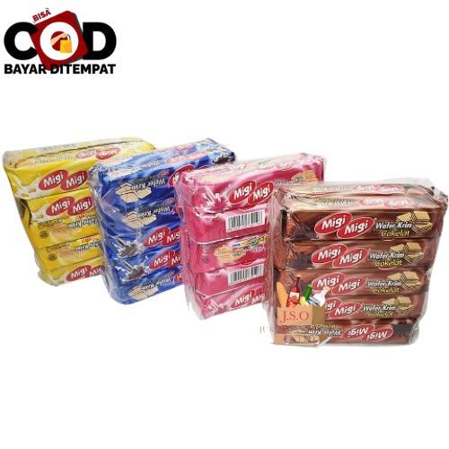 

[ JSO ] Migi Migi Wafer Krim Pack Isi 10 X 10gr Migimigi Keju Cokelat Cocopandan Vanilacokelat Mocca Strawberry Snack Cemilan Anak Murah Enak Halal