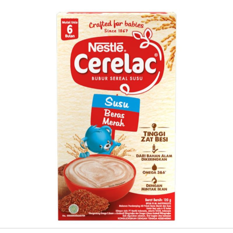 Nestle Cerelac Bubur Bayi Sereal Susu Beras Merah 120 g
