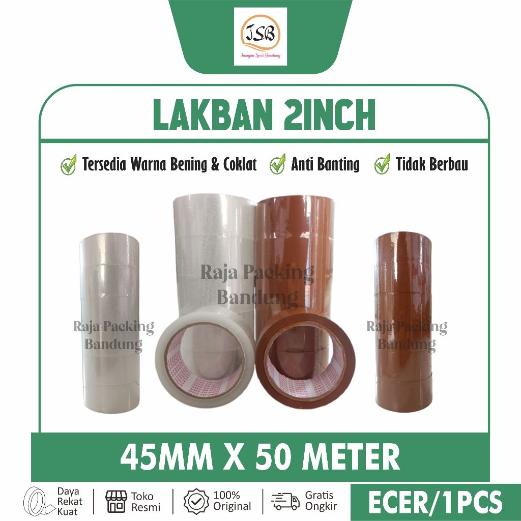 

Lakban 45mm x 50m REAL Lakban Bening Lakban coklat Selotip Lakban OPP Lakban 2 inch Promo Harga Termurah