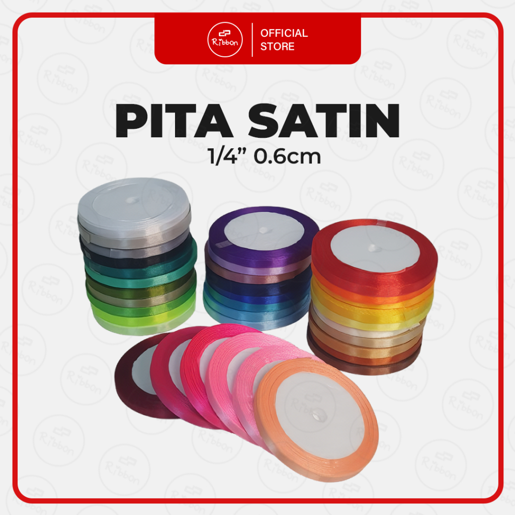 

Pita Satin 1/4" 0.6 cm Saten 1/4 Inch Kain Polos Souvenir Garmen Parcel Hampers per ROLL