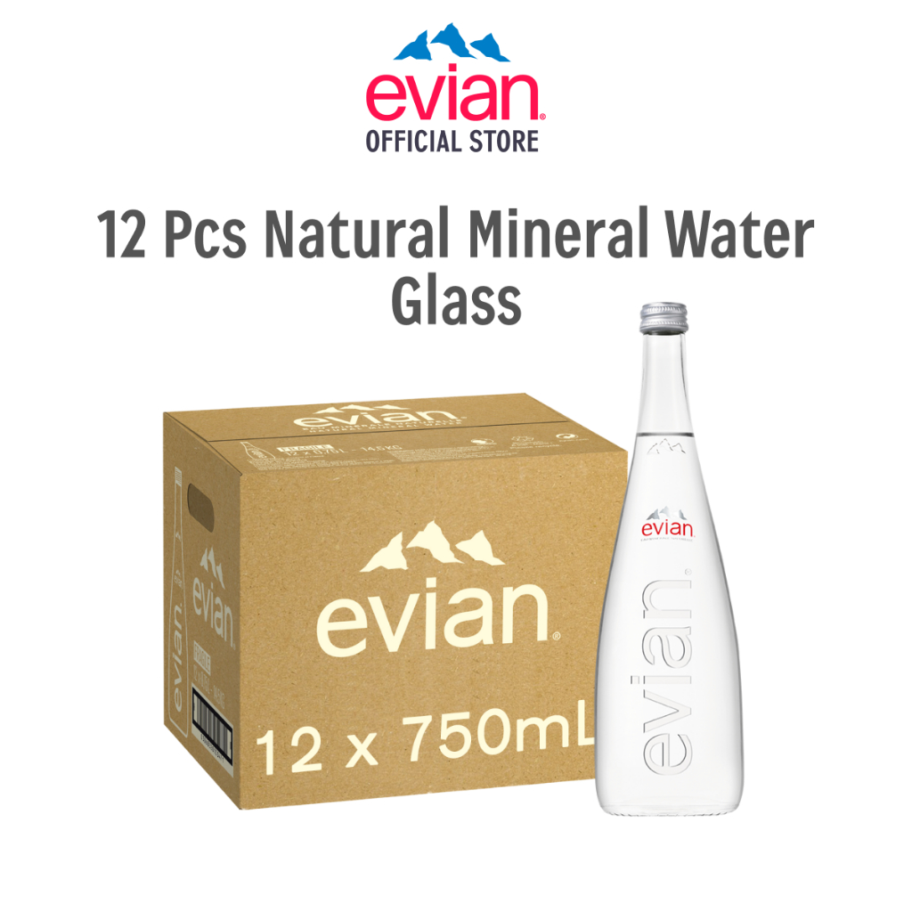 

Evian Natural Mineral Water Glass 750ml - Isi 12 Pcs