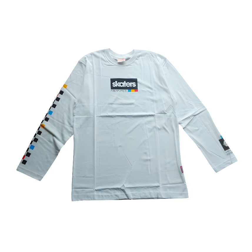 T-Shirt Tangan Panjang Kaos DIstro Original Skaters - White
