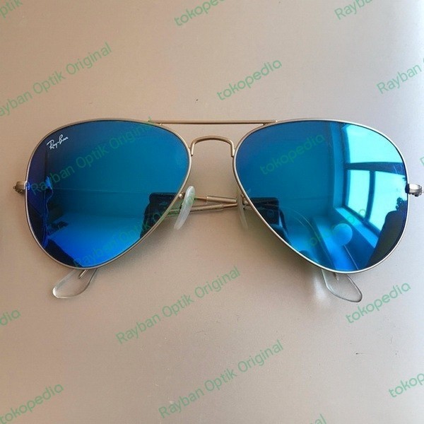 Rayban aviator large metal mirror ori - Gold Biru