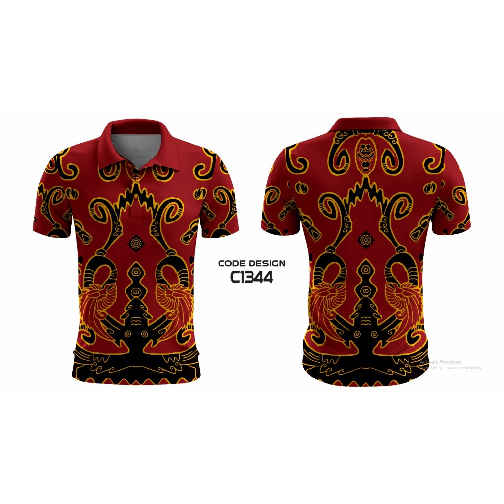 KAOS JERSEY KERAH MODEL POLO BATIK PREMIUM/JERSEY KERAH POLO BATIK PREMIUM FULL PRINTING KUALITAS PR
