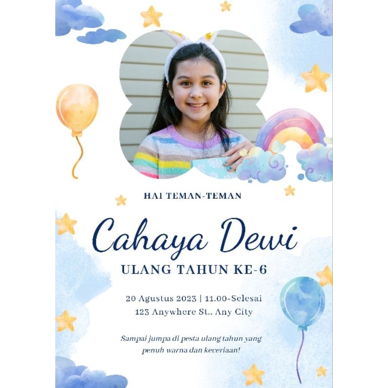 Undangan digital Ulang tahun| JPG (Gambar)