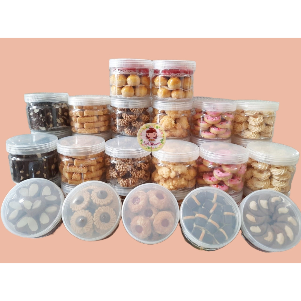 

.Aneka kue kering klasik classic cookies nastar kastengels sagu keju kemasan tabung 400 ml (SCP)