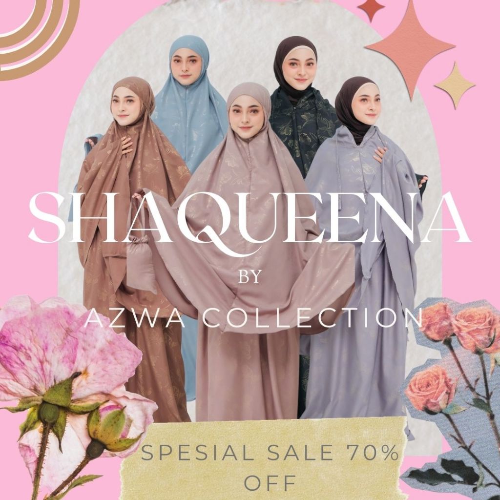 Azwa Mukena Dewasa Shaqueena Mukena Penutup Dagu Mukenah Dewasa