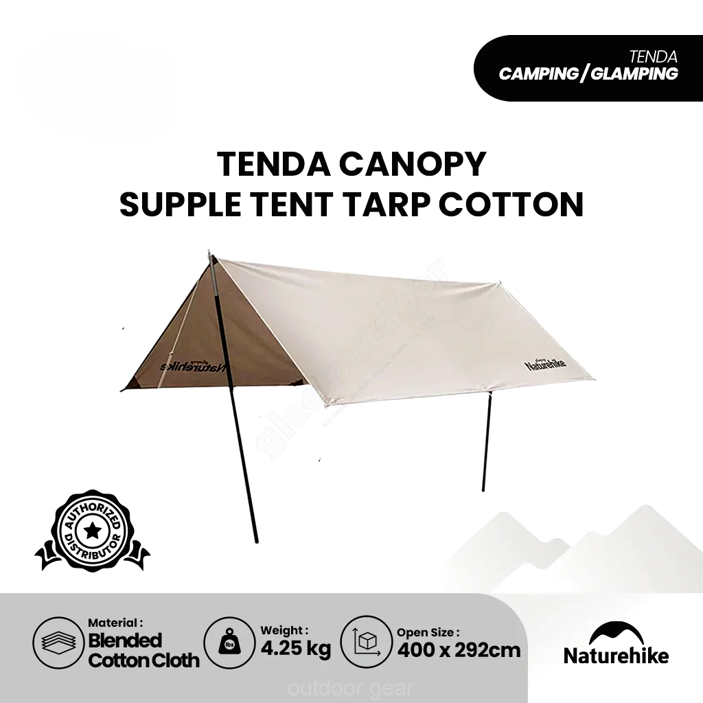 FLYSHEET TENDA CAMPING COTTON TARP SERIES NATUREHIKE NH20TM003
