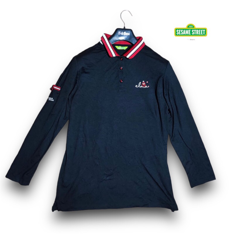 Baju Golf Kaos Polo Dry  SESAME STREET GOLF Black LD 110  Second Preloved