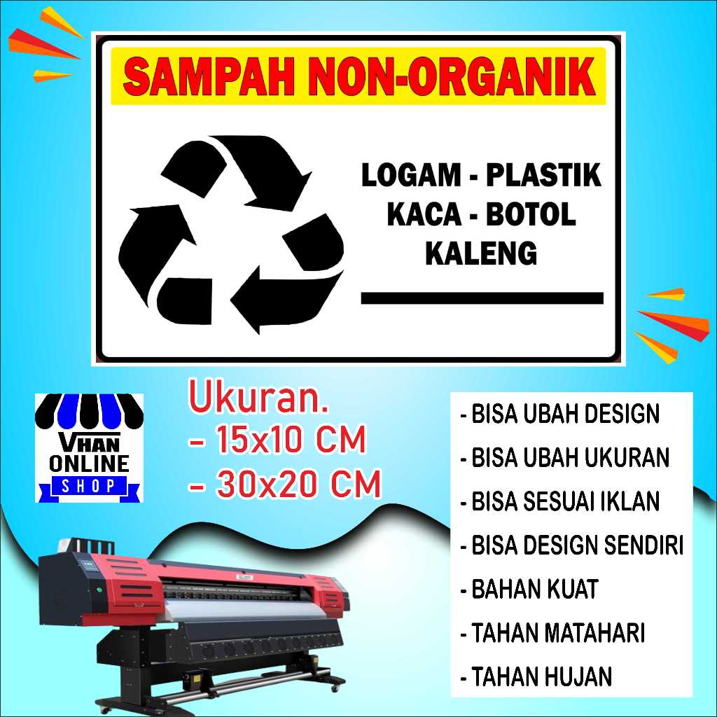 

Cetak Sticker Sampah Non Organik Bahan Bagus Kuning