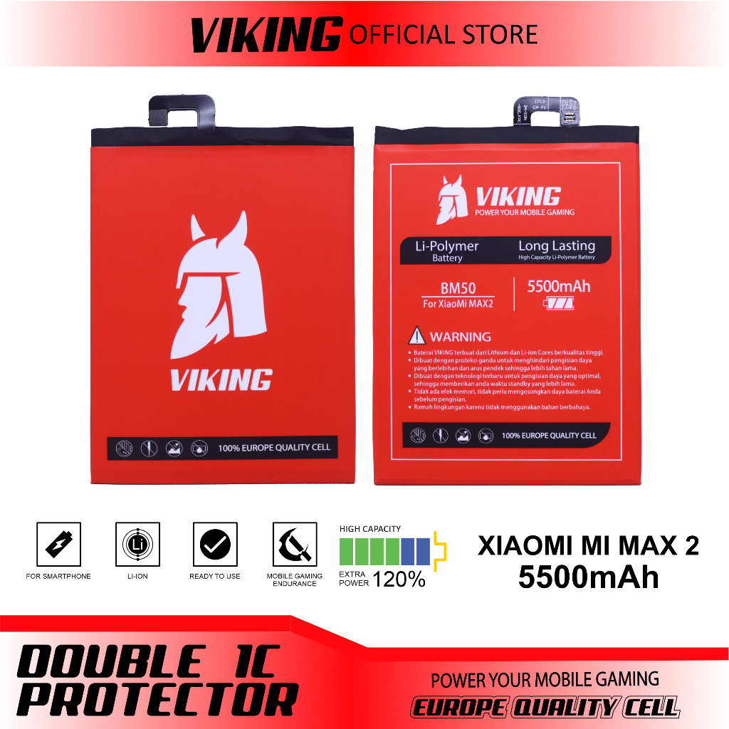 VIKING Baterai Xiaomi Mi Max 2 BM50 Double Power