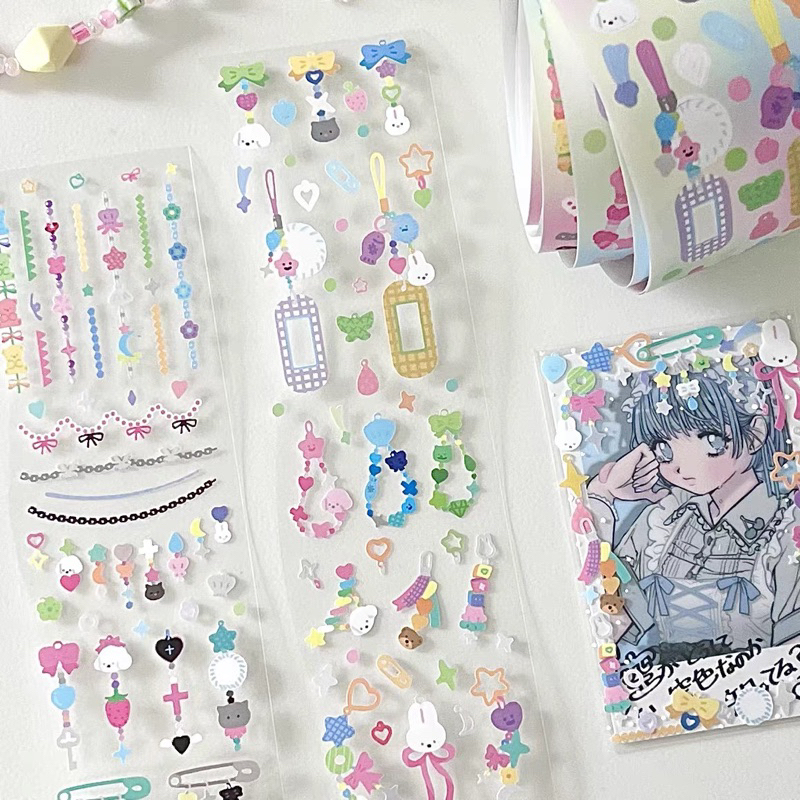 

sticker roll sft tissue ribbon pita candy phone chain stiker dekorasi journal B3022
