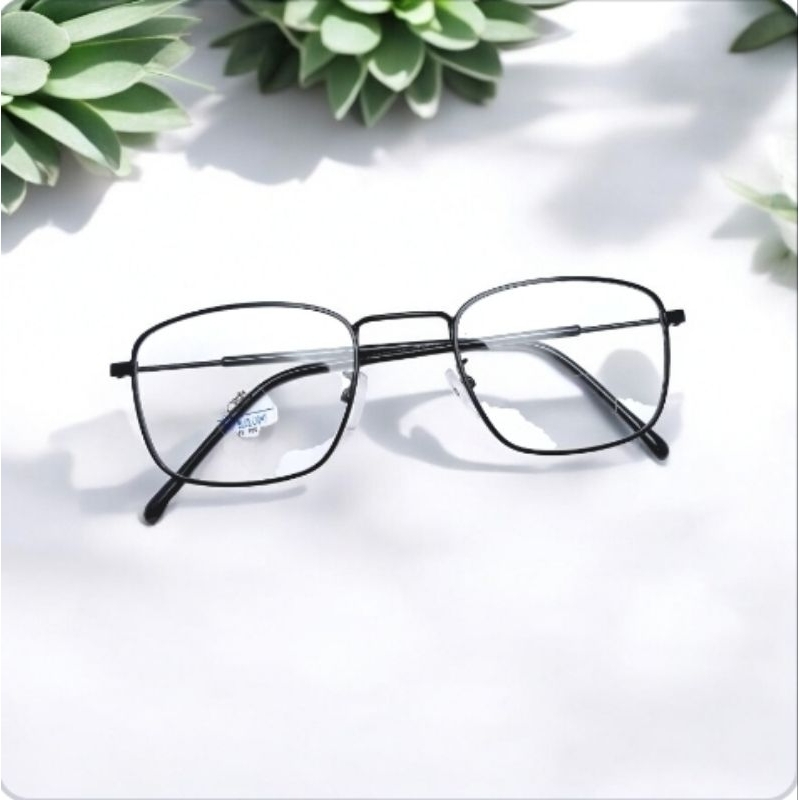 frame kacamata kotak besi minus photocromic frame kacamata wanita pria bisa reques lensa minus plus 