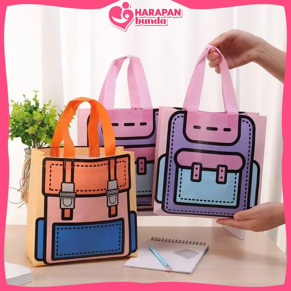 

Goodie Bag Non Woven Anti Air Motif Tas Sekolah Lucu Uk. 22x22x9cm / Tas Hampers Hand Bag Ulang Tahun Snack Bag Packaging Lipat Eco Friendly Bag Harapan Bunda T59