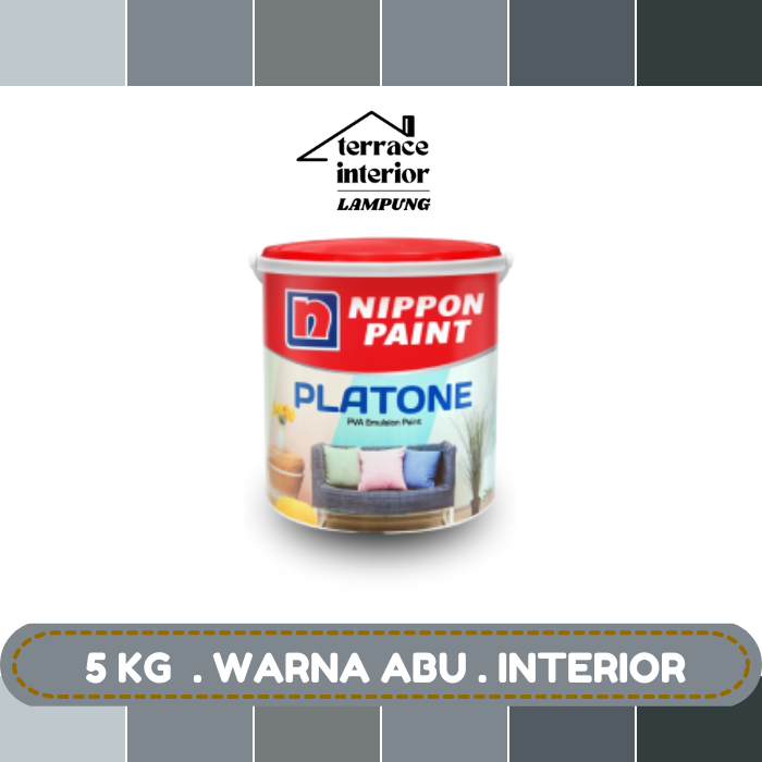 Cat Tembok Interior Nippon Paint Platone Warna Abu 5 KG