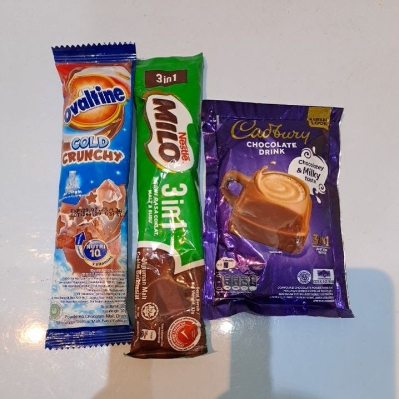 

MAO - OVALTINE CRUNCH, MILO 3IN1, CADBURRY(ecer)