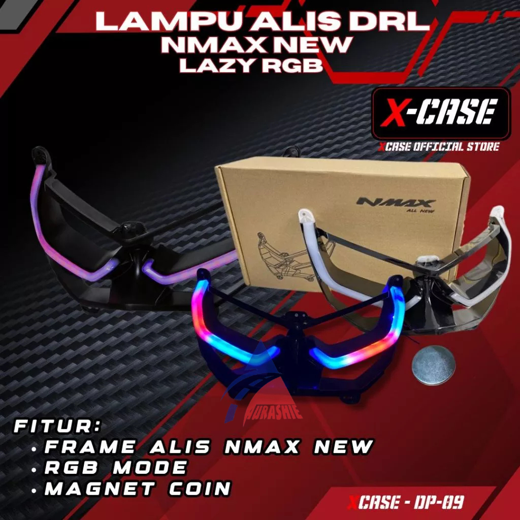 X-Case Lampu Alis Depan Nmax New Drl Lazy Rgb Mode Magnet DP09