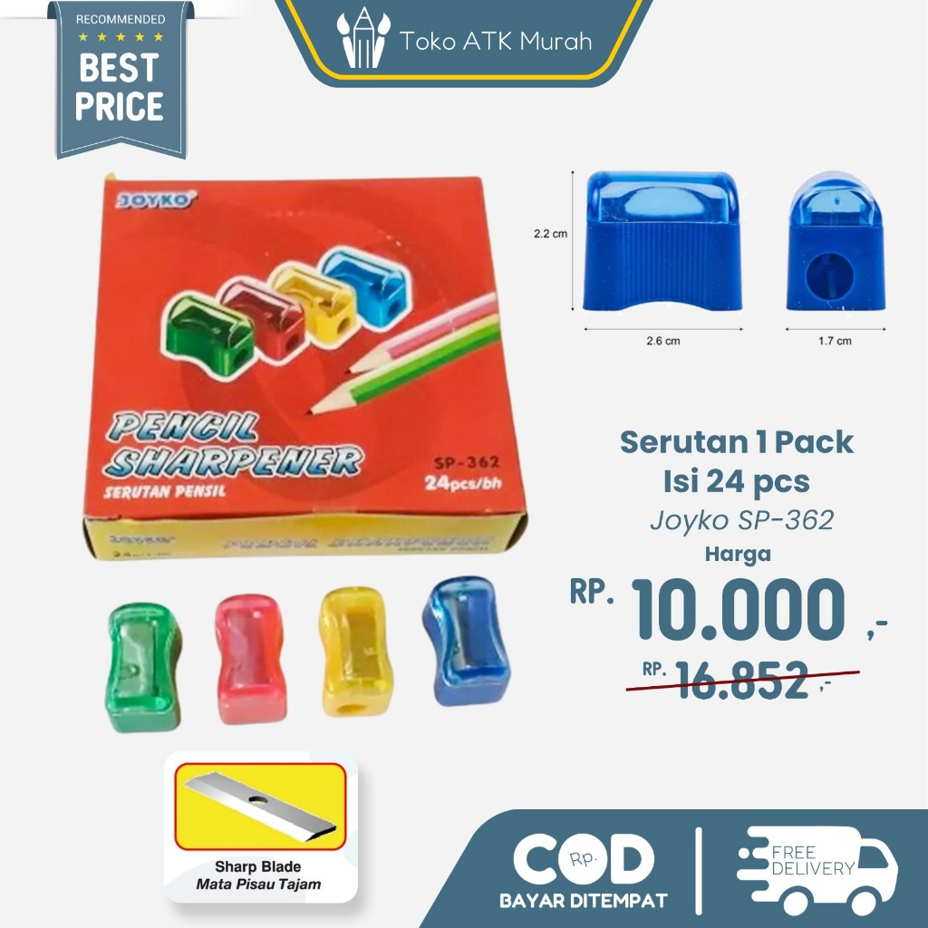 

Serutan Joyko SP-362 Rautan Sharpener 1 Pak Isi 24 pcs