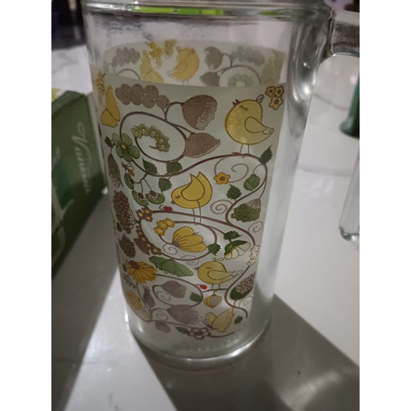 Pitcher kaca motif wadah air minuman water jug gelas