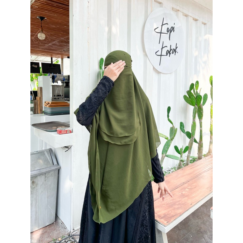 Khimar instan azza set cadar bandana 2 layer