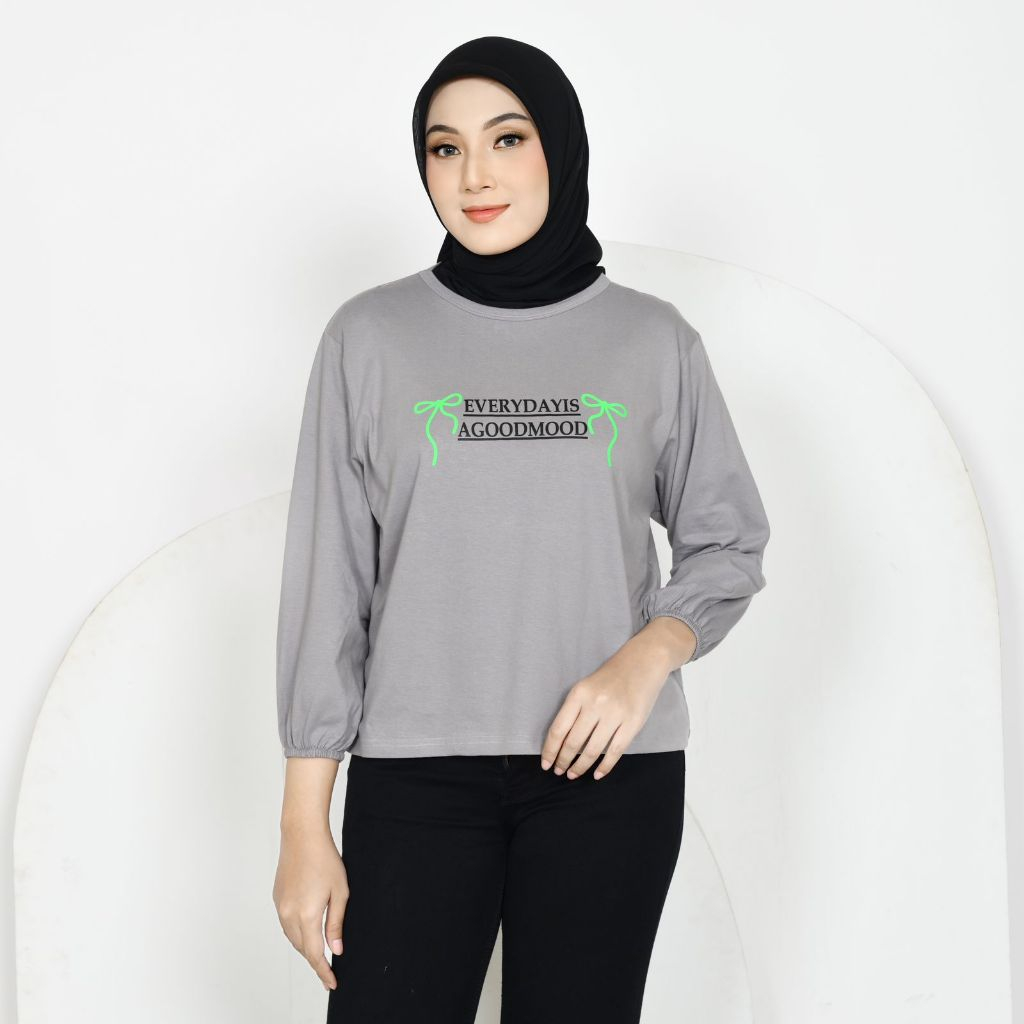 ATASAN WANITA LENGAN BALON/KAOS WANITA COTTON 24/BLOUSE WANITA LENGAN BALON/KAOS WANITA LENGAN BALON