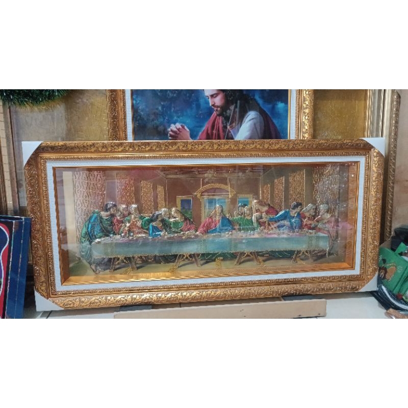 Lukisan Perjamuan Kudus Timbul 50x110cm