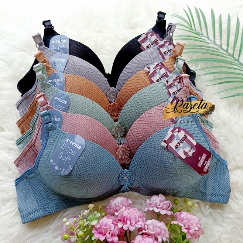 BRA BH WANITA TANPA KAWAT CUP A-B BUSA TIPIS SIZE 36-42