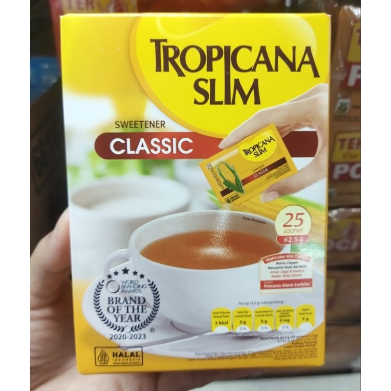 

Tropicana Slim Pemanis Rendah kalori isi 25 bungkus // Tropicana Slim Sweetener Classic