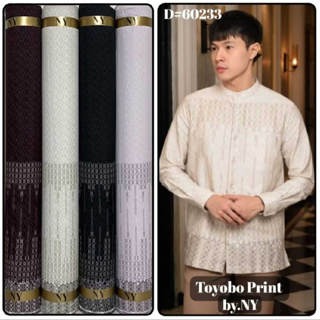 Kain katun toyobo motif | kain baju pria | per setengah meter | kain kemeja | kain katun motif Jihan