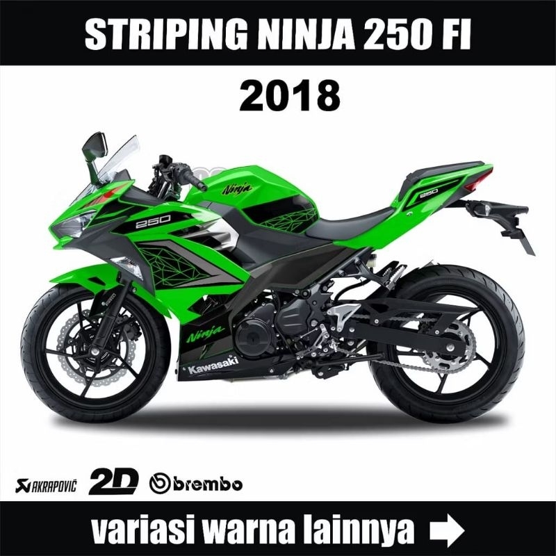 Striping Kawasaki Ninja 250 Fi 2018 / Stiker Decal Motor Ninja Fi 250 2018 Grapis