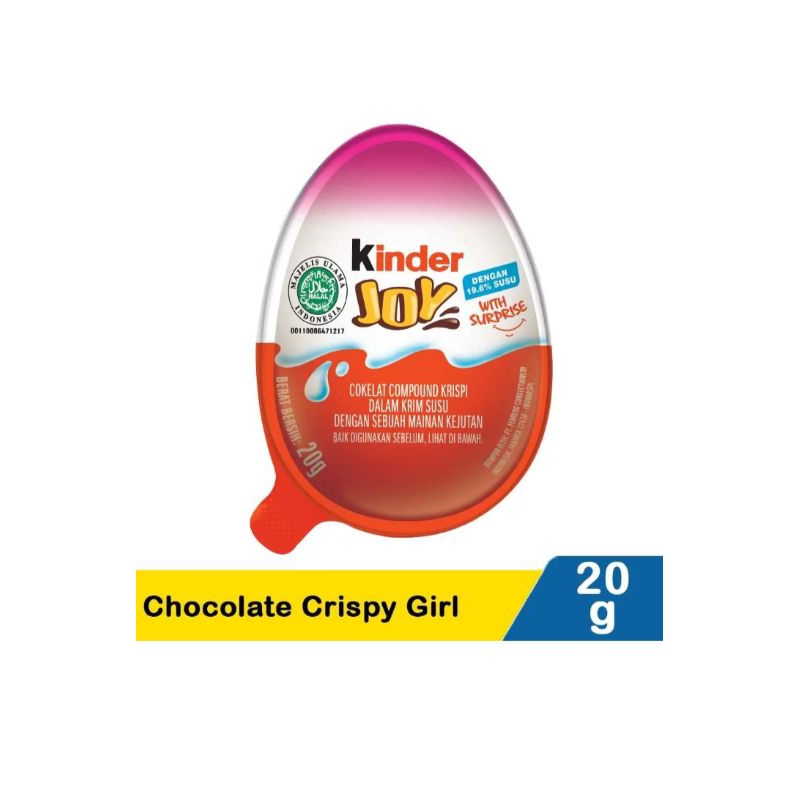 

KINDER JOY CHOCOLATE CRISPY GIRL 20 GR