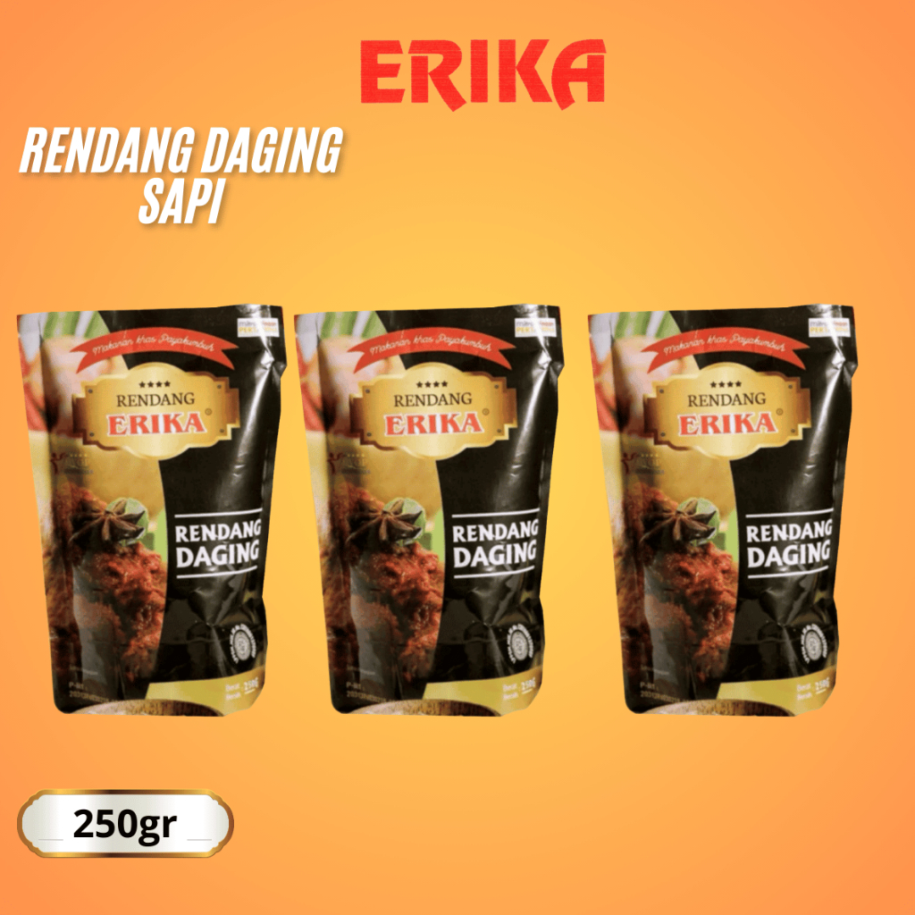 

ERIKA - 3 pcs Rendang Daging Sapi 250gr Khas Minang