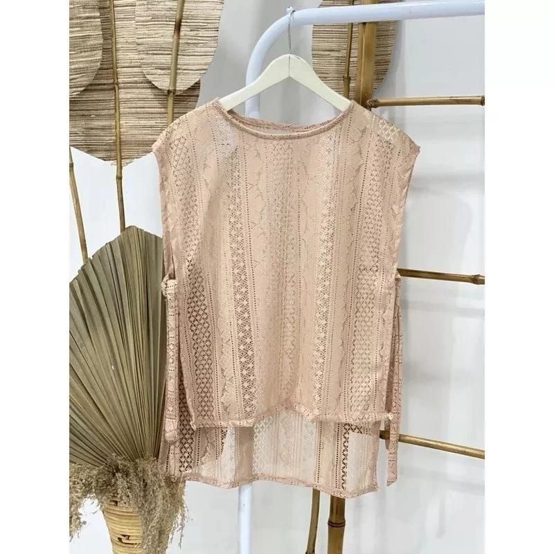 VEST TALI BRUKAT MODEL REMPEL /OUTER GAMIS KEKINIAN / ROMPI WANITA BROKAT MALIKA PREMIUM