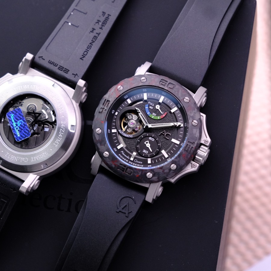 ORIGINAL Jam Tangan Pria Alexandre Christie AC 9205 / AC9205 Garansi 1 Tahun - AUTOMATIC CASE CARBON