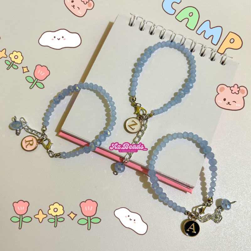 BIRU - Gelang Crystal Inisial Bracelet by Az.Beads_
