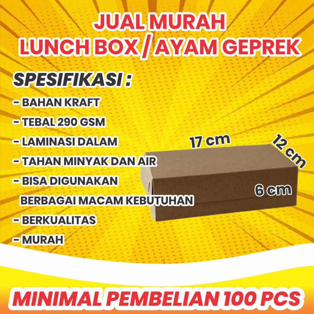 

JUAL MURAH LUNCH BOX / BOX AYAM GEPREK READY STOCK