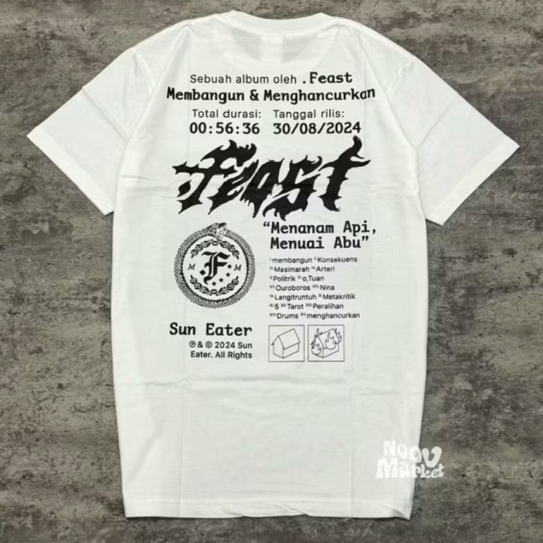 Kaos T-shirt FEAST - ALBUM RECORDS Bahan Cotton Combad 24s