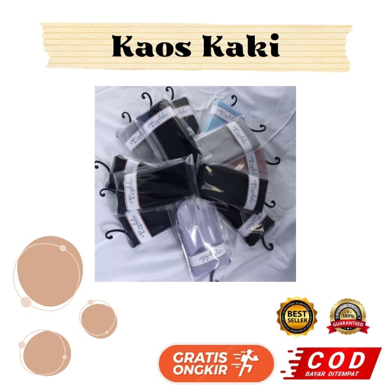 Kaos Kaki Wanita Cewek Polos Tapak Hitam Size L Satuan Ecer