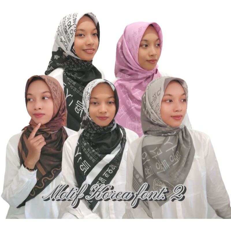 Jilbab Hijab Kerudung segiempat voal motif Korea Korean vol.2 Jilbab motif Sorban Palestina Hijab ji