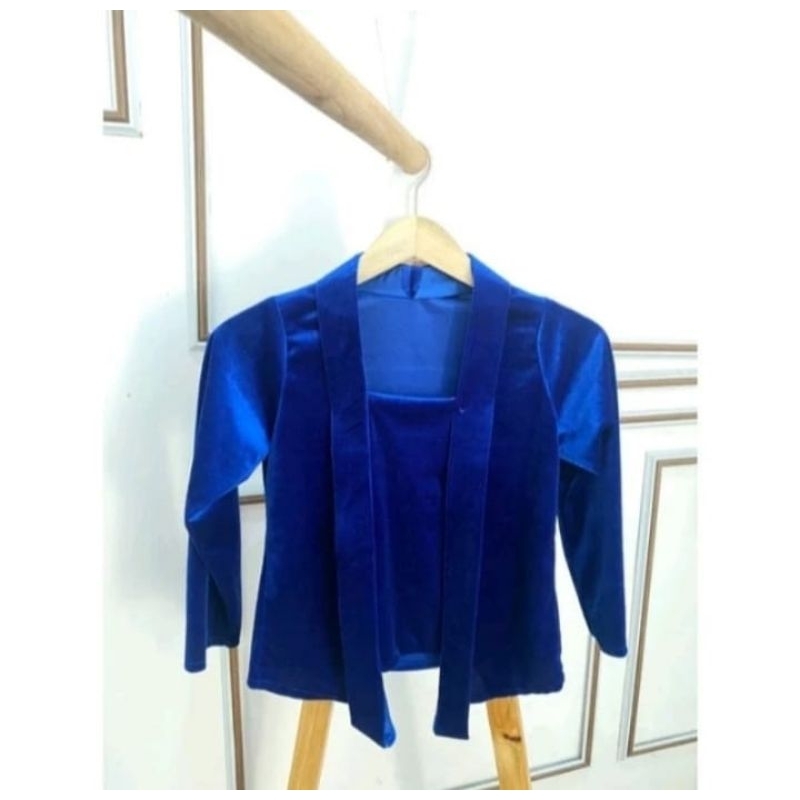 Kebaya Bludru Kutu Baru Lengan panjang anak perempuan