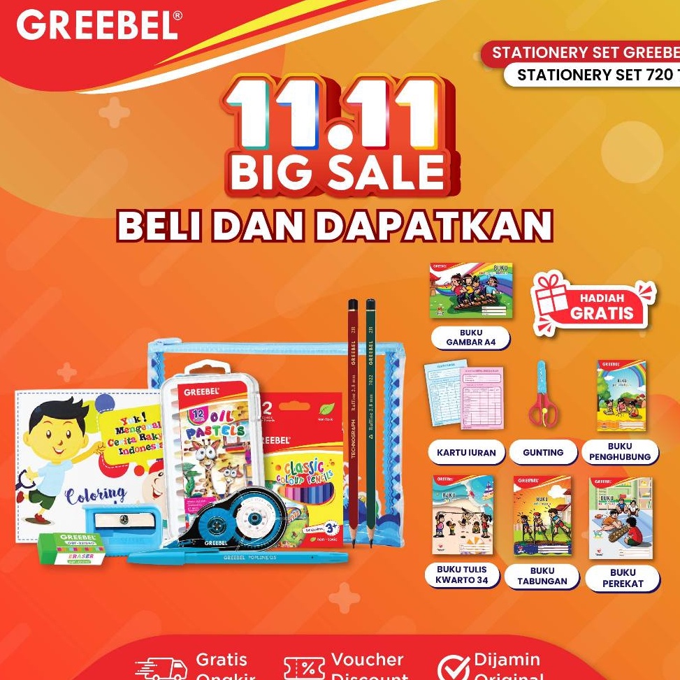 

KODE H52J GREEBEL Paket Alat Tulis Tempat Pensil Stationery Set 72 Bingkisan Hampers Ulang Tahun Anak Hadiah Lomba