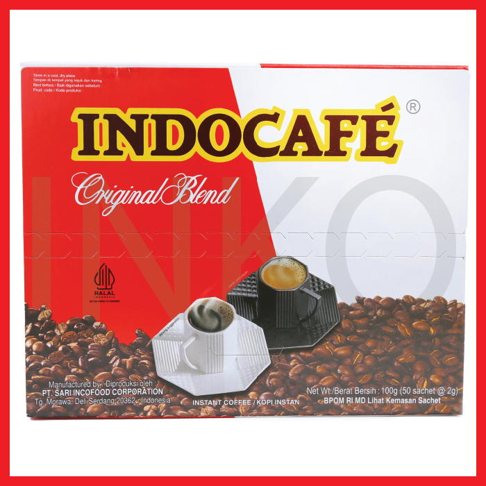 

INDOCAFE ORIGINAL BLEND INSTANT COFFEE BUBUK KOPI INSTANT BOX 50X2GR