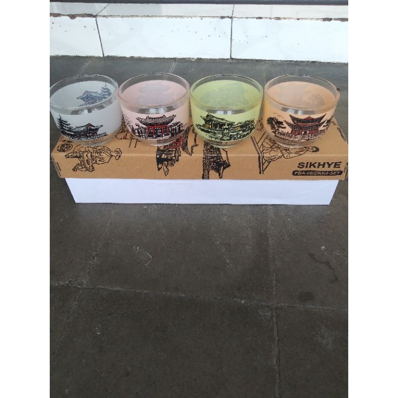 Poci / Gelas Mini / Gelas Set / Tea Set Nuansa Jepang (Isi 4 PCS) Limited Edition