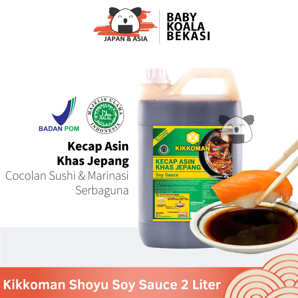 

KIKKOMAN Shoyu Kecap Asin Jepang 2 Liter Halal. - Bekasi