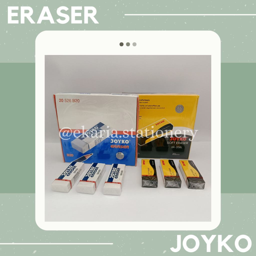 

1 PCS | 6 PCS LEBIH MURAH | JOYKO ERASER | PENGHAPUS JOYKO | STIP JOYKO | PENGHAPUS JOYKO BESAR | STIP JOYKO BESAR | EKATIA STATIONERY
