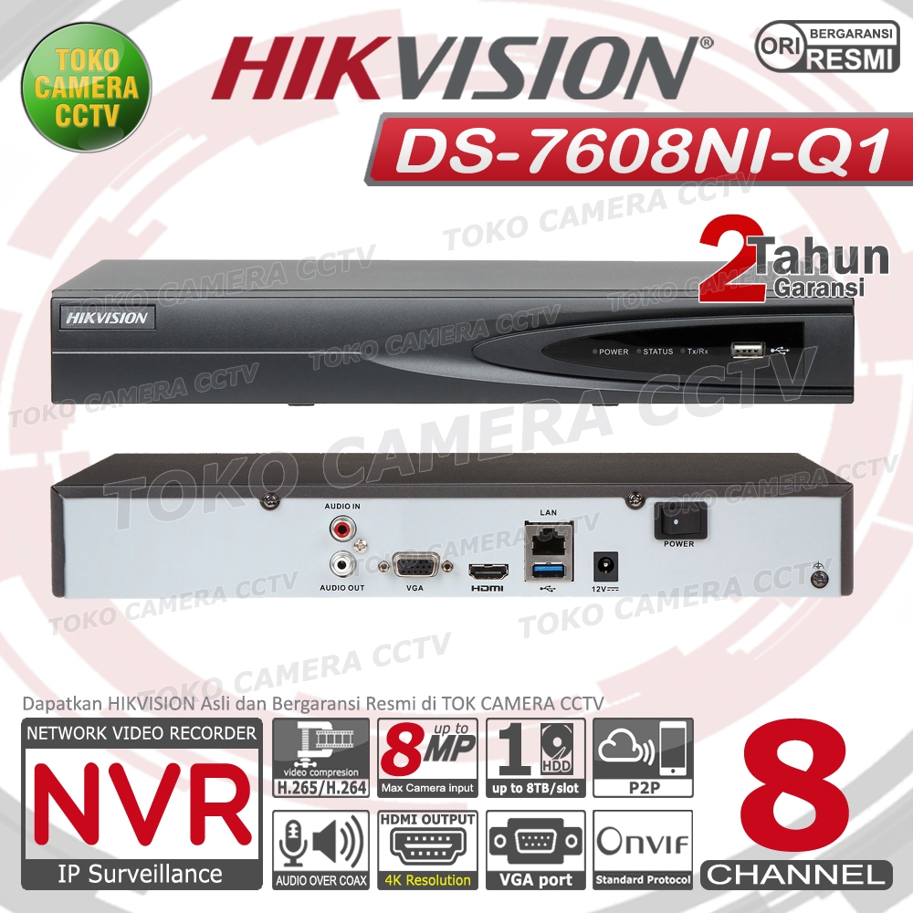 NVR HIKVISION 8 CHANNEL DS-7608NI-Q1